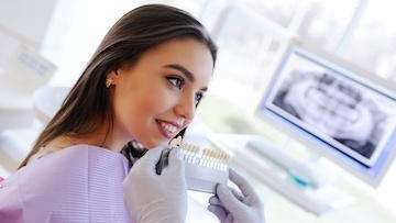 Girl going through pre teeth whitening process, centerville oh